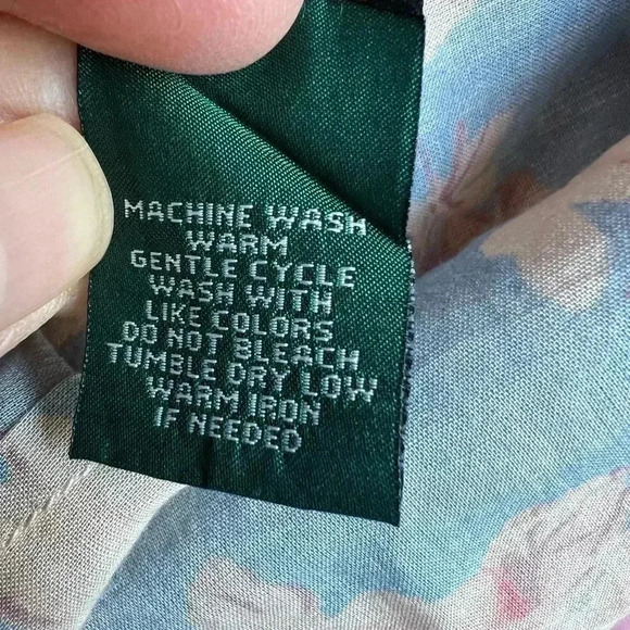 LRL Lauren Jeans Co. Floral Ruffle-Trim Blouse Sz M - Picture 8 of 10